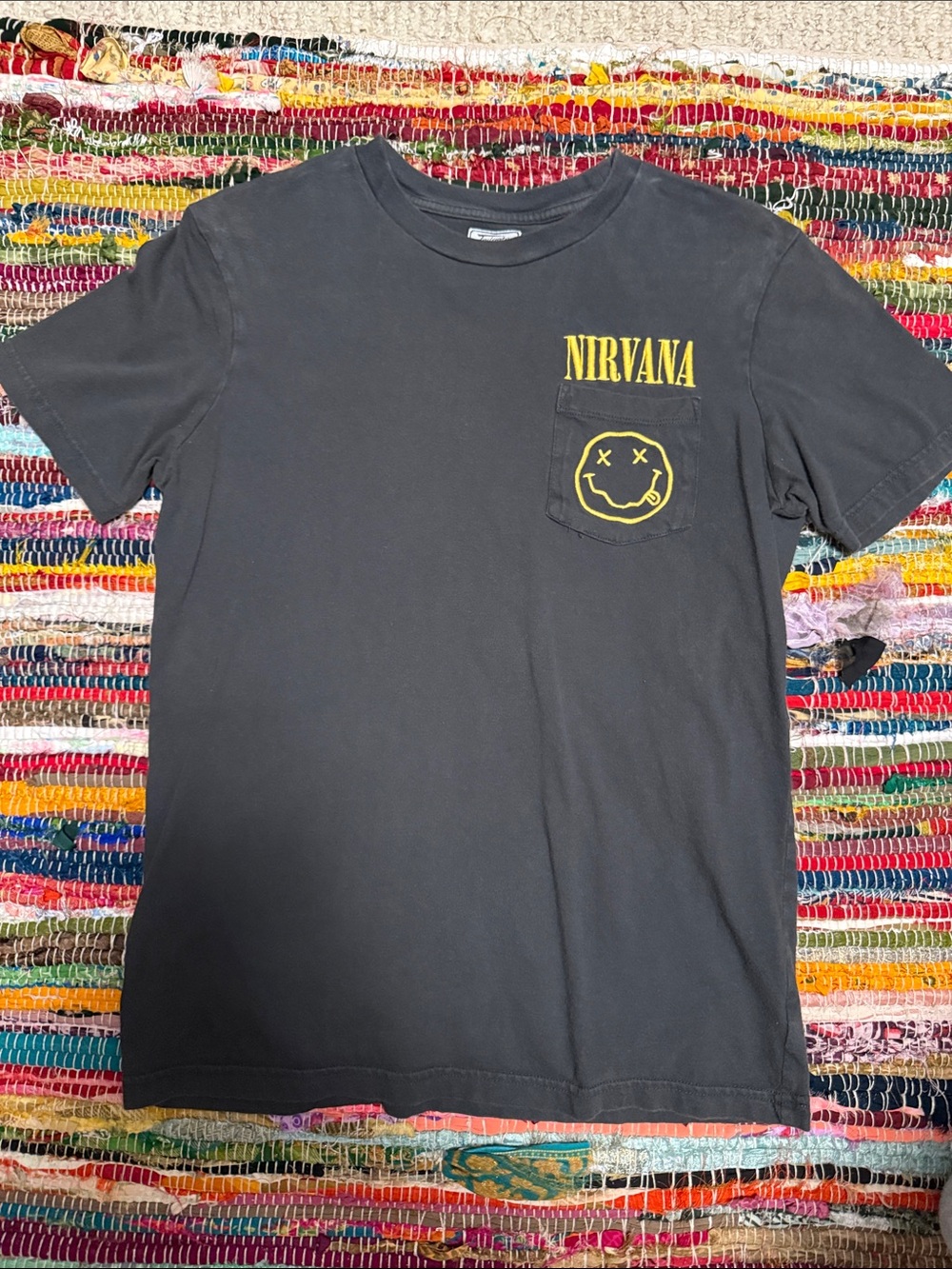 NIRVANA Black Short Sleeve Pocket Tee